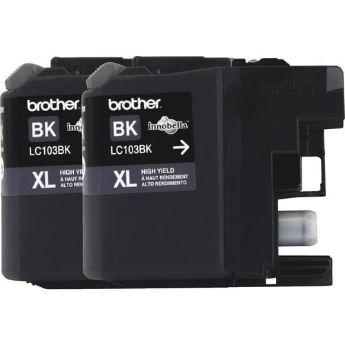 Lot de 2 cartouches d'encre noire à haut rendement pour imprimantes MFC-J285DW et MFC-J47