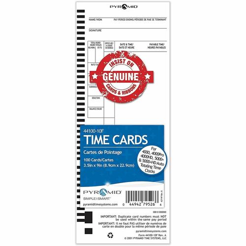 Cartes de pointage Pyramid anglais/français (paquet de 100) - 110 lb (49 895,16 g) - Recto verso S