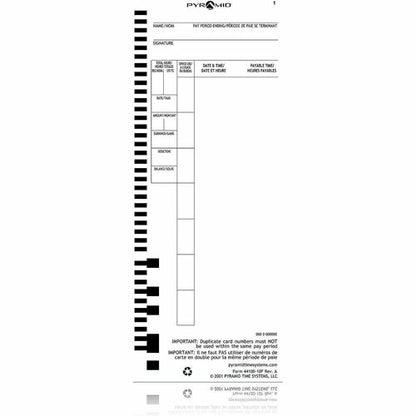 Cartes de pointage Pyramid anglais/français (paquet de 100) - 110 lb (49 895,16 g) - Recto verso S