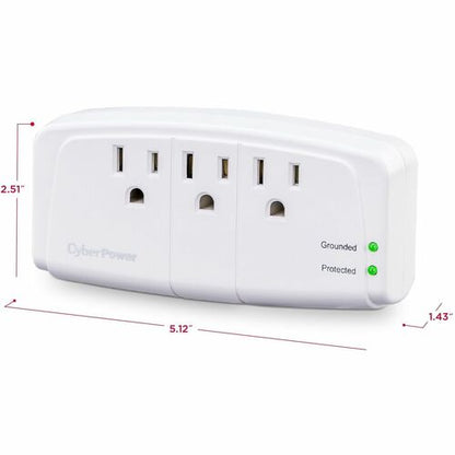 Cyber Power CyberPower CSB300W Essential 3-Outlets Surge Suppressor Wall Tap Plug