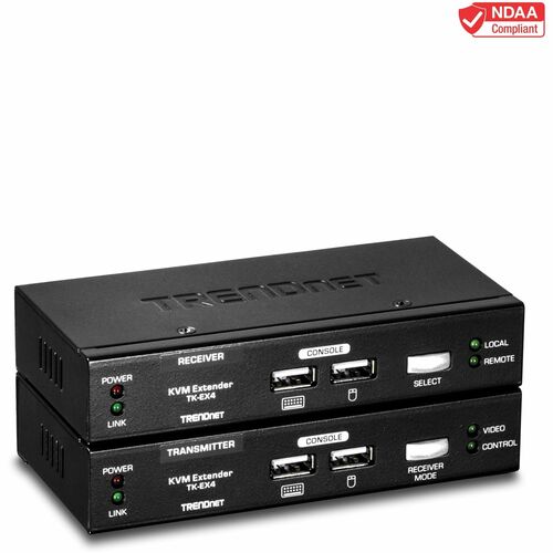 Kit de extensión KVM TRENDnet, extiende los controles de teclado/video/mouse, hasta 100 metros