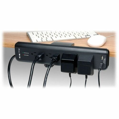 Tripp Lite Surge Protector Power Strip Desk Mount 120V USB 6 Outlet 6'