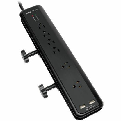 Tripp Lite Surge Protector Power Strip Desk Mount 120V USB 6 Outlet 6'