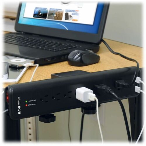 Tripp Lite Surge Protector Power Strip Desk Mount 120V USB 6 Outlet 6'