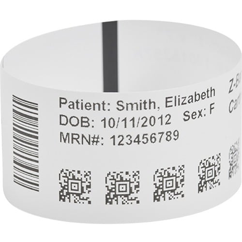 Zebra Z-Band UltraSoft Wristband Cartridge Kit (White) - 1\" (25.40 mm) Width x