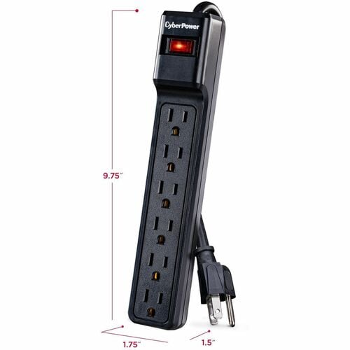 Cyber Power CyberPower CSB6012 Essential 6-Outlets Surge Suppressor wi