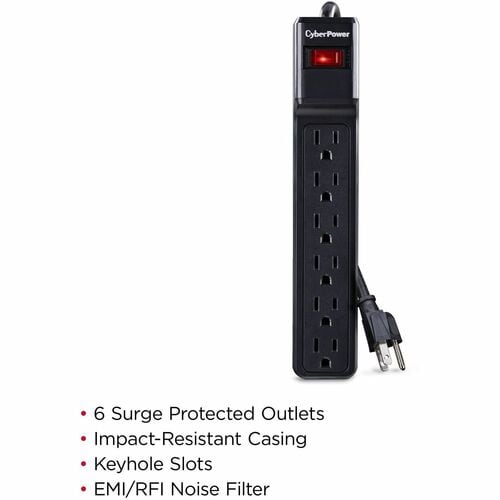 Cyber Power CyberPower CSB6012 Essential 6-Outlets Surge Suppressor wi