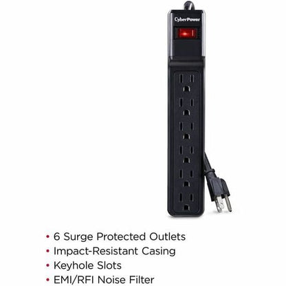 Cyber Power CyberPower CSB6012 Essential 6-Outlets Surge Suppressor wi