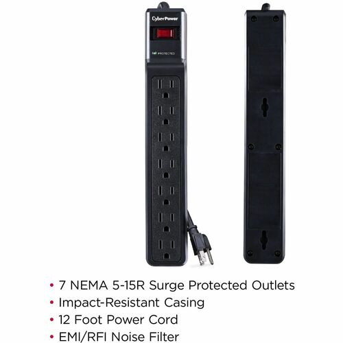 Parasurtenseur 7 prises essentiel CyberPower CSB7012 avec