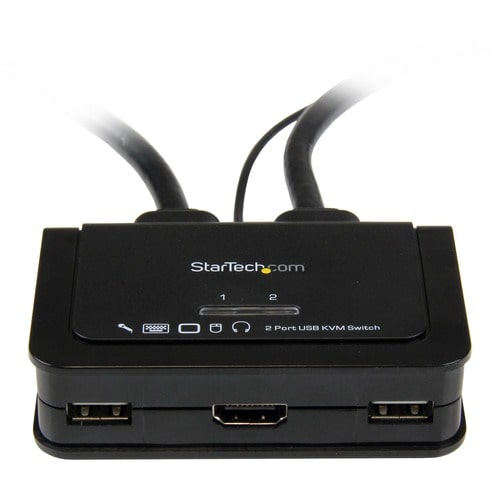 CONMUTADOR KVM CON CABLE HDMI USB DE 2 PUERTOS CON INTERRUPTOR REMOTO DE AUDIO ALIMENTADO POR USB