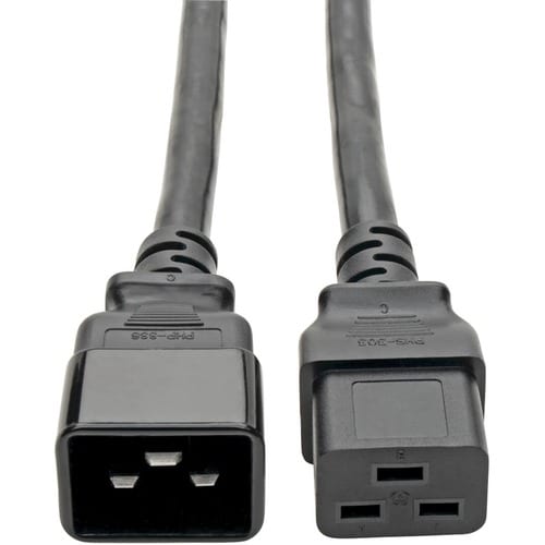 Tripp Lite 2ft Power Cord Extension Cable C19 to C20 Heavy Duty 20A 12AWG 2' 6
