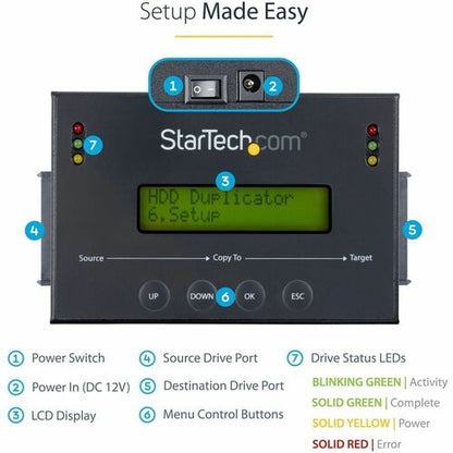 2.5/3.5IN SATA HARD DRIVE STANDALONE DUPLICATOR AND ERASER