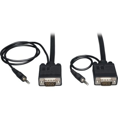 Cable coaxial para monitor SVGA/VGA de 30 pies de Tripp Lite con audio y RGB de alta resolución HD15 de 3,5 m