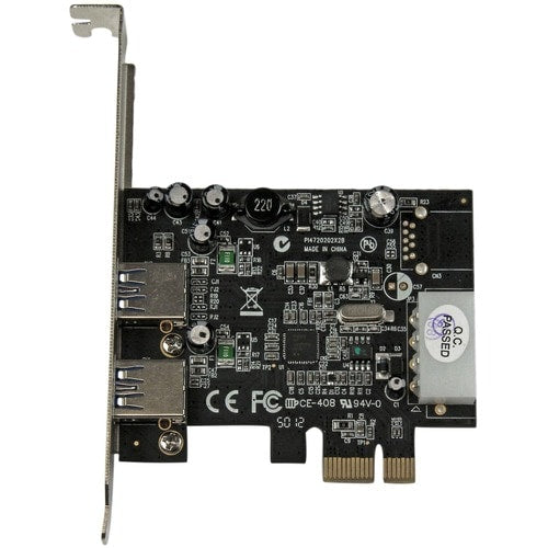 2PORT PCIE SUPERSPEED USB 3.0 CARD ADAPTER W/ UASP LP4 POWER SUP