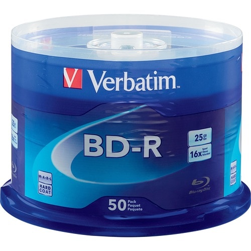 Verbatim BD-R 25 Go 6X avec surface de marque - Broche de 50 paquets -