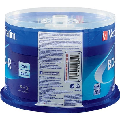 Verbatim BD-R 25 Go 6X avec surface de marque - Broche de 50 paquets -