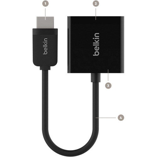 Adaptateur Belkin HDMI vers VGA + audio 3,5 mm