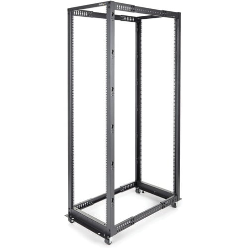 StarTech.com 4-Post 42U Mobile Open Frame Server Rack, 19" Network Rac