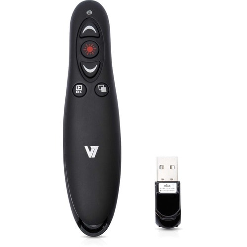 Présentateur professionnel sans fil V7 avec pointeur laser et carte microSD