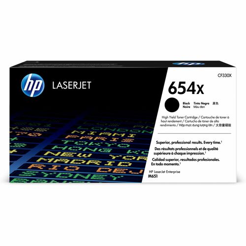 Cartouche de toner laser haute capacité d'origine HP 654X (CF330X) -
