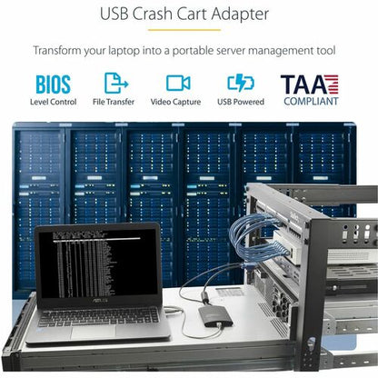 KVM CONSOLE TO LAPTOP USB 2.0 PORTABLE CRASH CART ADAPTER