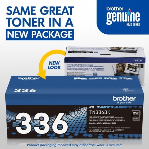 Cartouche de toner d'origine Brother TN336BK - Laser - Haut rendement