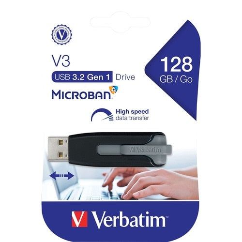 128GB STORE N GO V3 USB 3.0 FLASH DRIVE BLACK MULTI 10