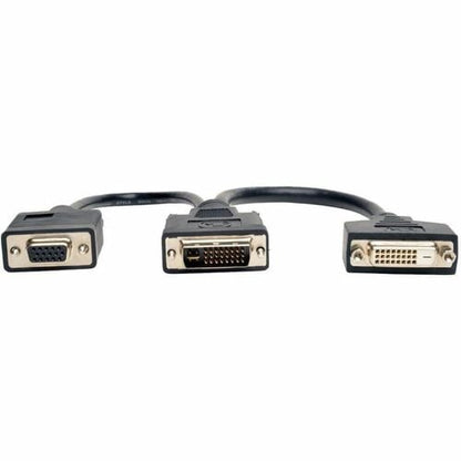 Tripp Lite 6in DVI Digital Y Splitter Cable DVI-I M to DVI-D F and HD15 F 6\" - 6\" (152.4