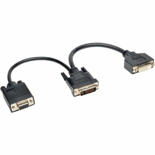 Tripp Lite 6in DVI Digital Y Splitter Cable DVI-I M to DVI-D F and HD15 F 6\" - 6\" (152.4