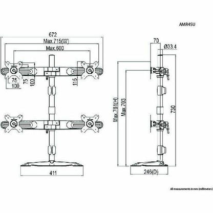 Support de bureau Amer Mounts pour écran plat, Mon