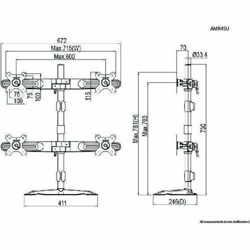Support de bureau Amer Mounts pour écran plat, Mon