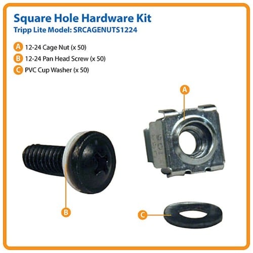Kit de herrajes para orificios cuadrados de Tripp Lite by Eaton (incl.