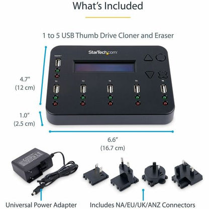 StarTech.com Standalone 1 to 5 USB Thumb Drive Duplicator/Eraser,