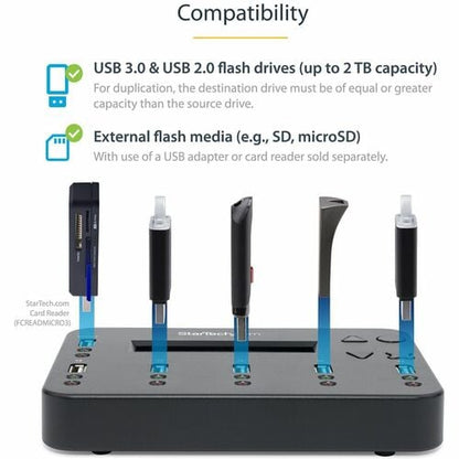 StarTech.com Standalone 1 to 5 USB Thumb Drive Duplicator/Eraser,