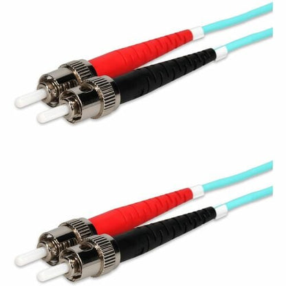 Câble de raccordement fibre optique AddOn 20 m ST vers ST Aqua OM4 Duplex OFNR (Riser-Rated) - 65,6 f