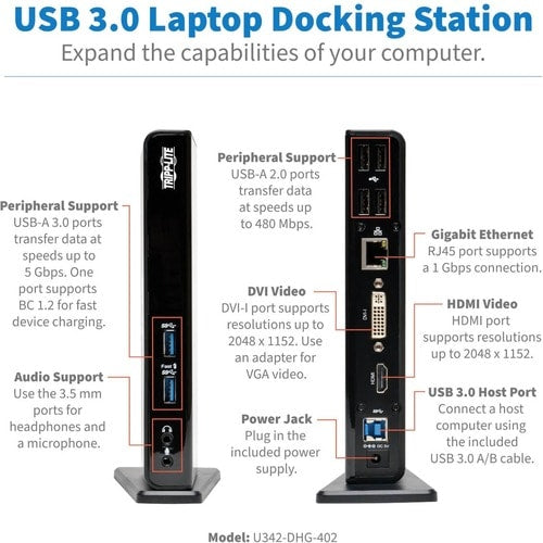 Station d'accueil Tripp Lite par Eaton U342-DHG-402
