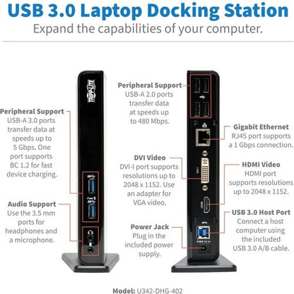 Station d'accueil Tripp Lite par Eaton U342-DHG-402