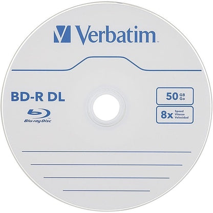 Verbatim BD-R DL 50 Go 8X Verbatim, revêtement dur, broche de 25 paquets -