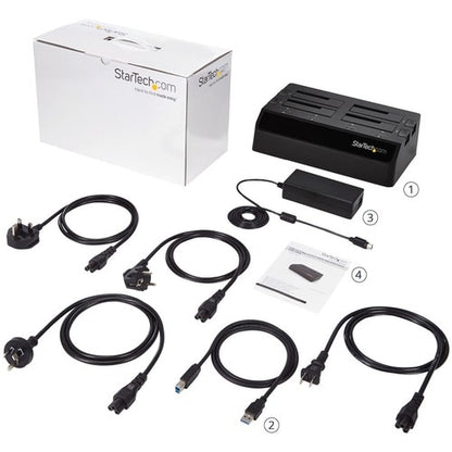 Base de disco duro/SSD SATA USB 3.0 de 4 bahías