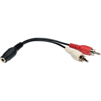 Tripp Lite Câble répartiteur audio mini stéréo vers 2 RCA en Y 6 pouces 3,5 mm 2xM/F 6\" - 6\" (152,40 m)