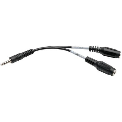 Tripp Lite 6in Audio Splitter 2x3 Position to 4-Position 3.5mm 6\" - 6\" (152.40 mm) Mini-