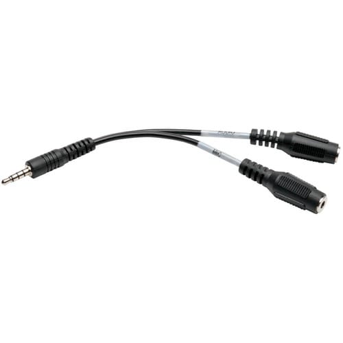 Tripp Lite 6in Audio Splitter 2x3 Position to 4-Position 3.5mm 6\" - 6\" (152.40 mm) Mini-