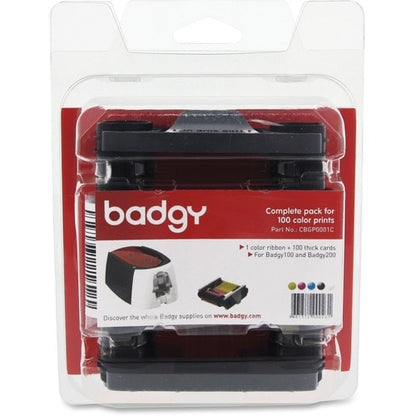 Kit ruban/carte Evolis - Sublimation - 100 cartes - YMCKO - 1 pièce