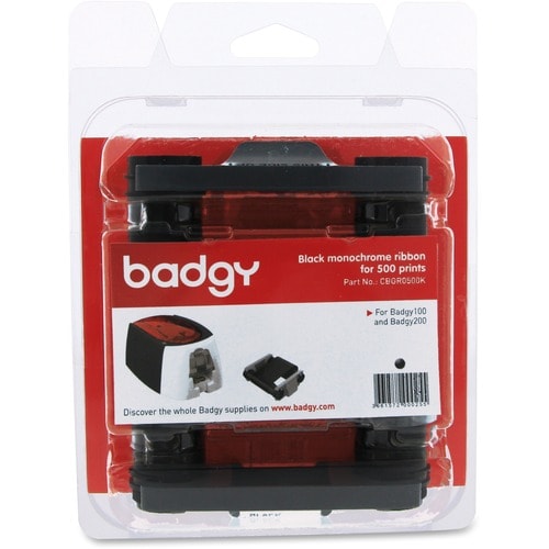 Evolis Ribbon - Thermal Transfer - 500 Cards - Black - 1 Each