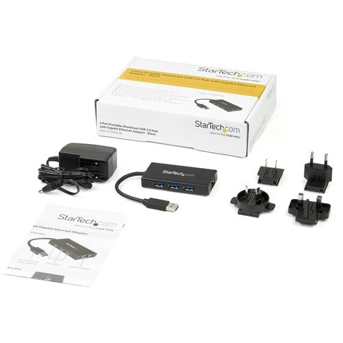 3PORT USB 3.0 HUB W/GIGABIT ETHERNET NIC ALUMINUM W/ CABLE