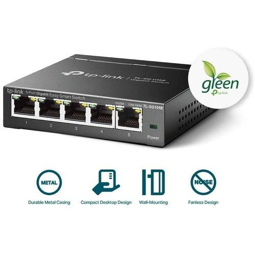 TL-SG105E CONMUTADOR INTELIGENTE FÁCIL DE ESCRITORIO DE 5 PUERTOS GIGABIT 10/100/1000 RJ45