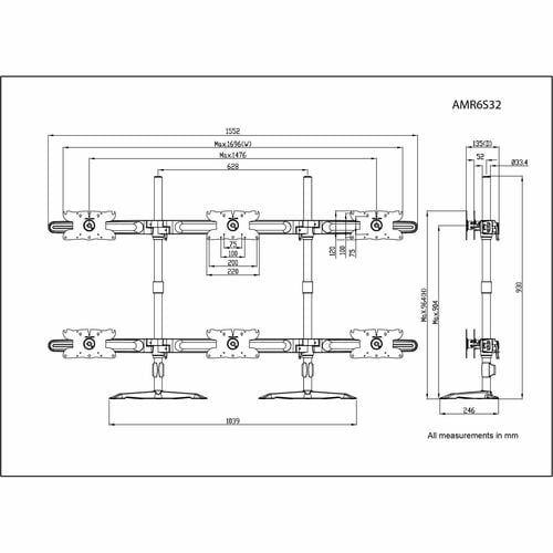 Support pour écran Amer Hex (max. 32 pouces) LCD/LED