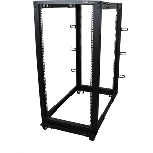 StarTech.com 4-Post 25U Mobile Open Frame Server Rack, 19in Network Ra