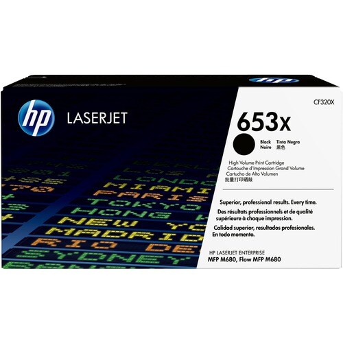 Cartouche de toner laser HP 653X d'origine à haut rendement - Noir