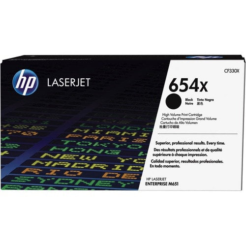 Cartouche de toner laser HP 654X d'origine à haut rendement - Noir